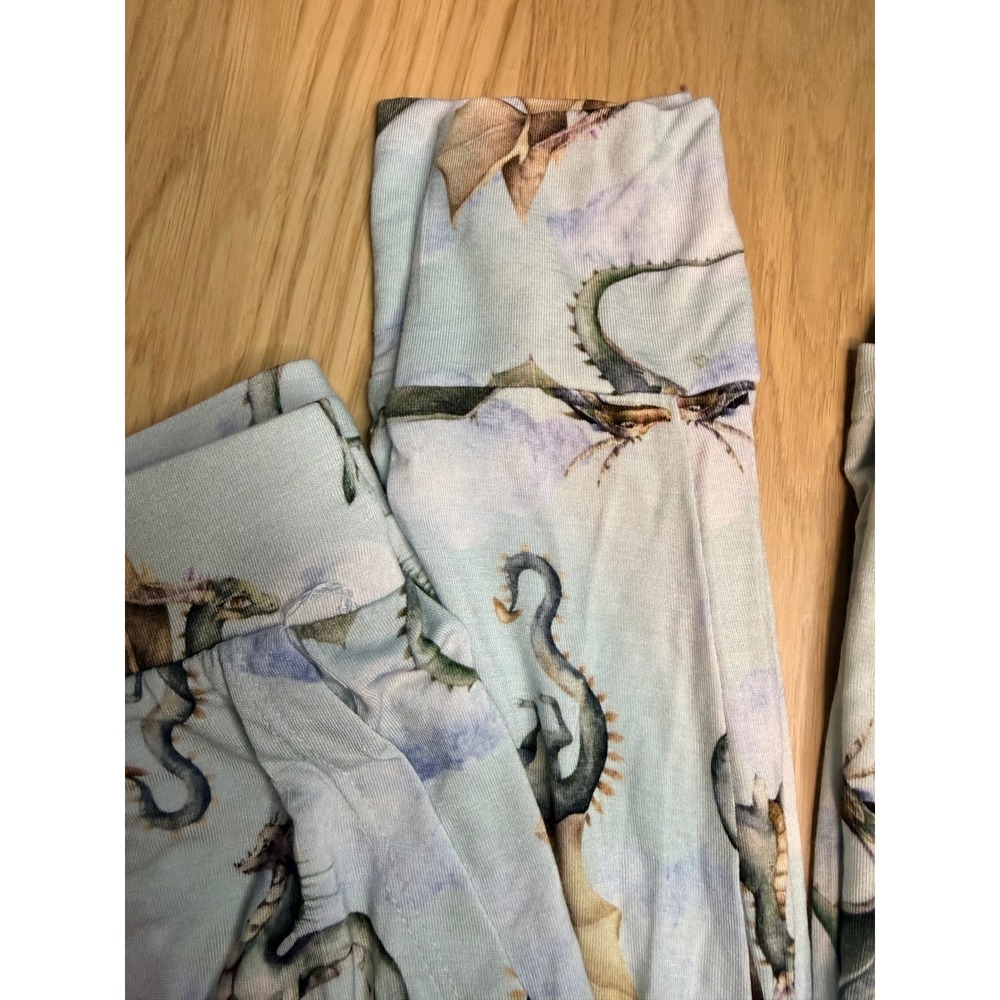 Posh Peanut Womens Dragon Pajama Set Blue Bamboo Viscose Henley Joggers NWT S - Picture 7 of 8